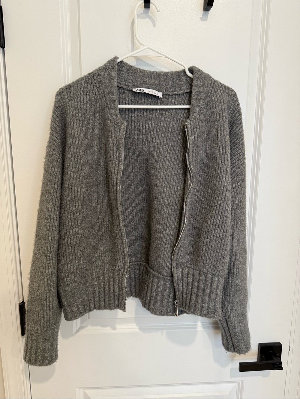 Zara Grey Zip Cardigan